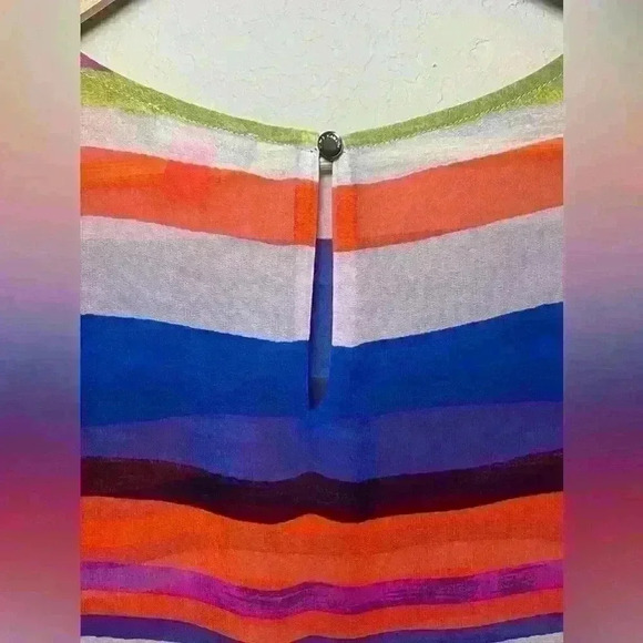 Vince Camuto NWT Semi Sheer Extra Long Tunic side slits multicolor Womens Med - Picture 7 of 10